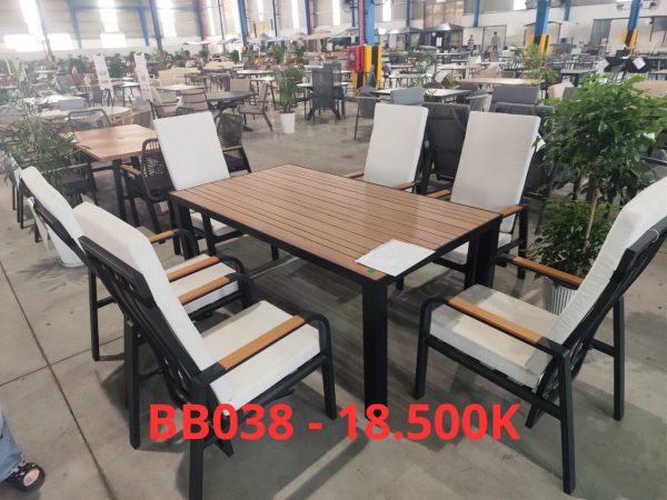 Bộ Bàn Ghế Ăn Khung Nhôm BB038 – Sang Trọng, Bền Bỉ Giá Tốt