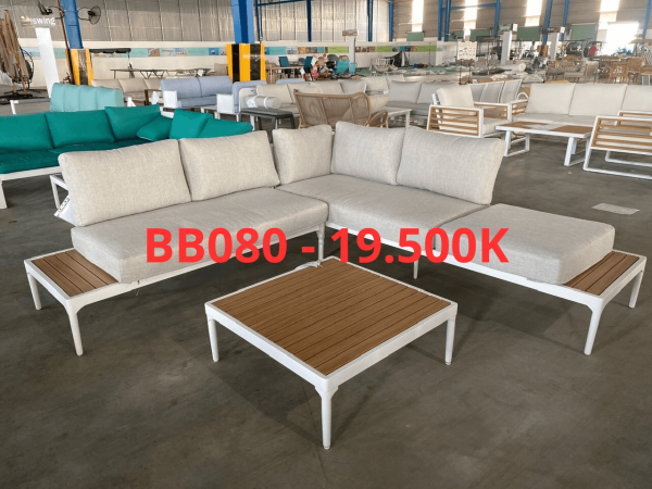 Bộ Sofa Ngoài Trời BB080 – Sofa Khung Nhôm Bền Đẹp Giá Tốt