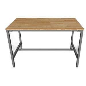 Bàn ăn 120x70cm gỗ cao su chân sắt sơn tĩnh điện
