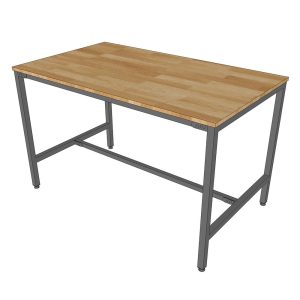 Bàn ăn 120x70cm gỗ cao su chân sắt sơn tĩnh điện - hình 1