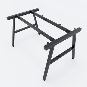 Bàn ăn 120x80cm gỗ cao su chân sắt chữ A - hình 1