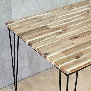 Bàn ăn 120x80cm gỗ tràm chân sắt - hình 1