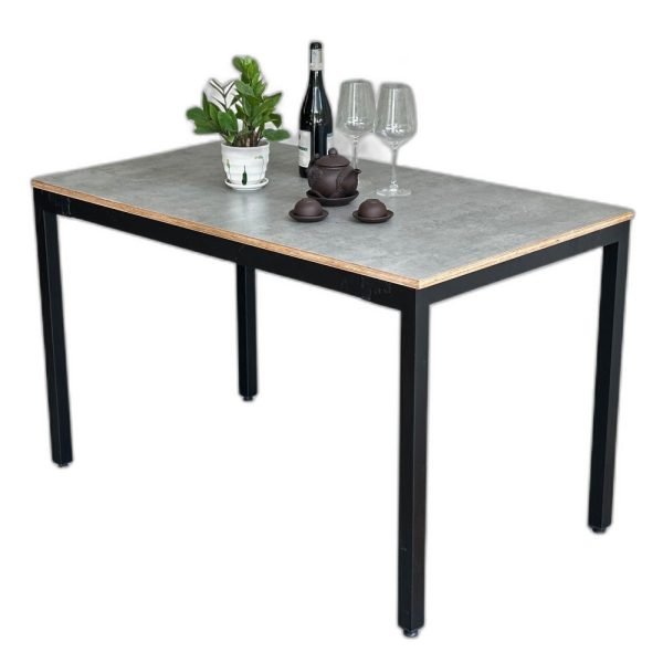 Bàn ăn 140x70cm gỗ Plywood phủ melamin chân sắt lắp ráp