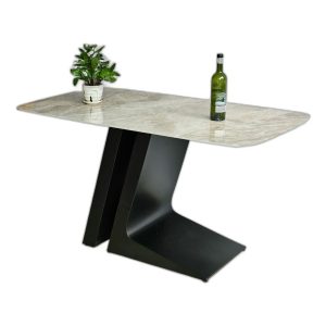 Bàn ăn 140x80cm mặt đá ceramic cao cấp chân sắt