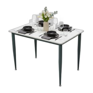 Bàn ăn 160x80cm plywood vân đá chân sắt hệ CONE