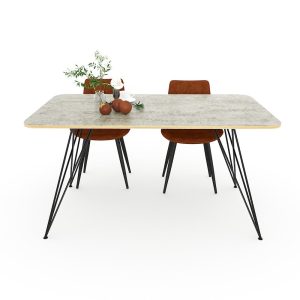 Bàn ăn ARES 02 gỗ Plywood chân sắt sơn tĩnh điện - hình 1