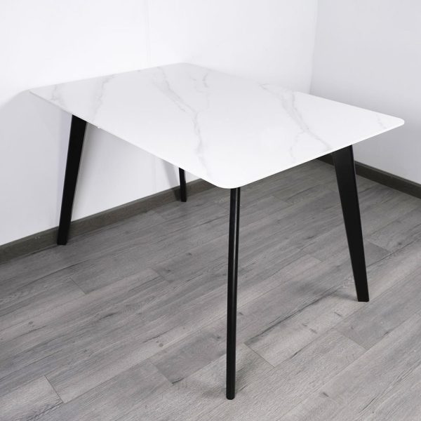 Bàn ăn Aster 120 140x80cm mặt đá chân gỗ - hình 2
