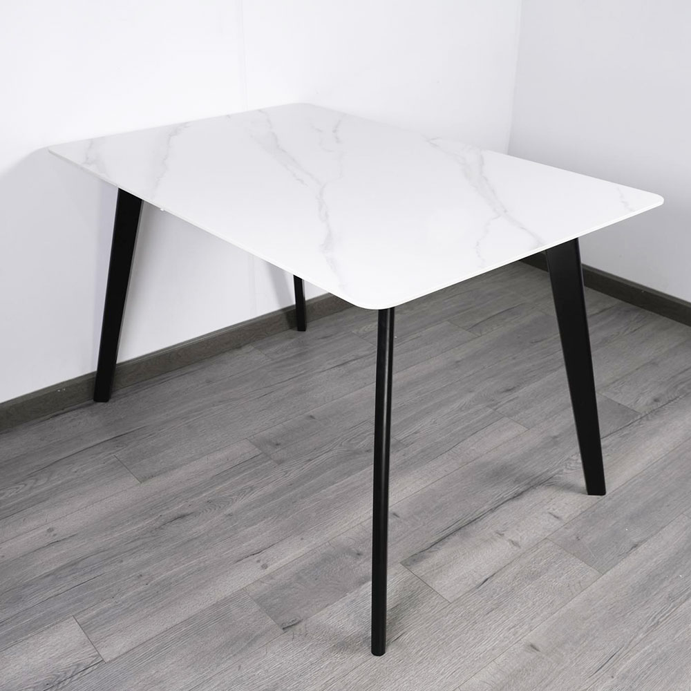 Bàn ăn Aster 120 140x80cm mặt đá chân gỗ Bàn ăn Aster 120 140x80cm mặt đá chân gỗ - hình 2