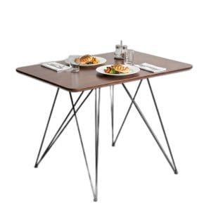 Bàn ăn chữ nhật 100x70cm gỗ tràm chân sắt Hairpin BA68188