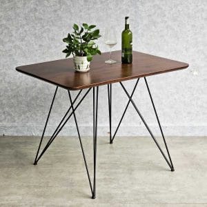 Bàn ăn chữ nhật 100x70cm gỗ tràm chân sắt Hairpin BA68188 - hình 5
