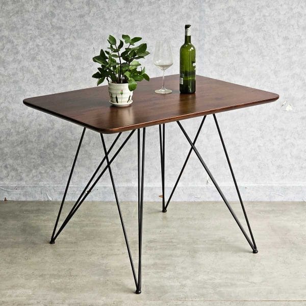 Bàn ăn chữ nhật 100x70cm gỗ tràm chân sắt Hairpin BA68188 - hình 5
