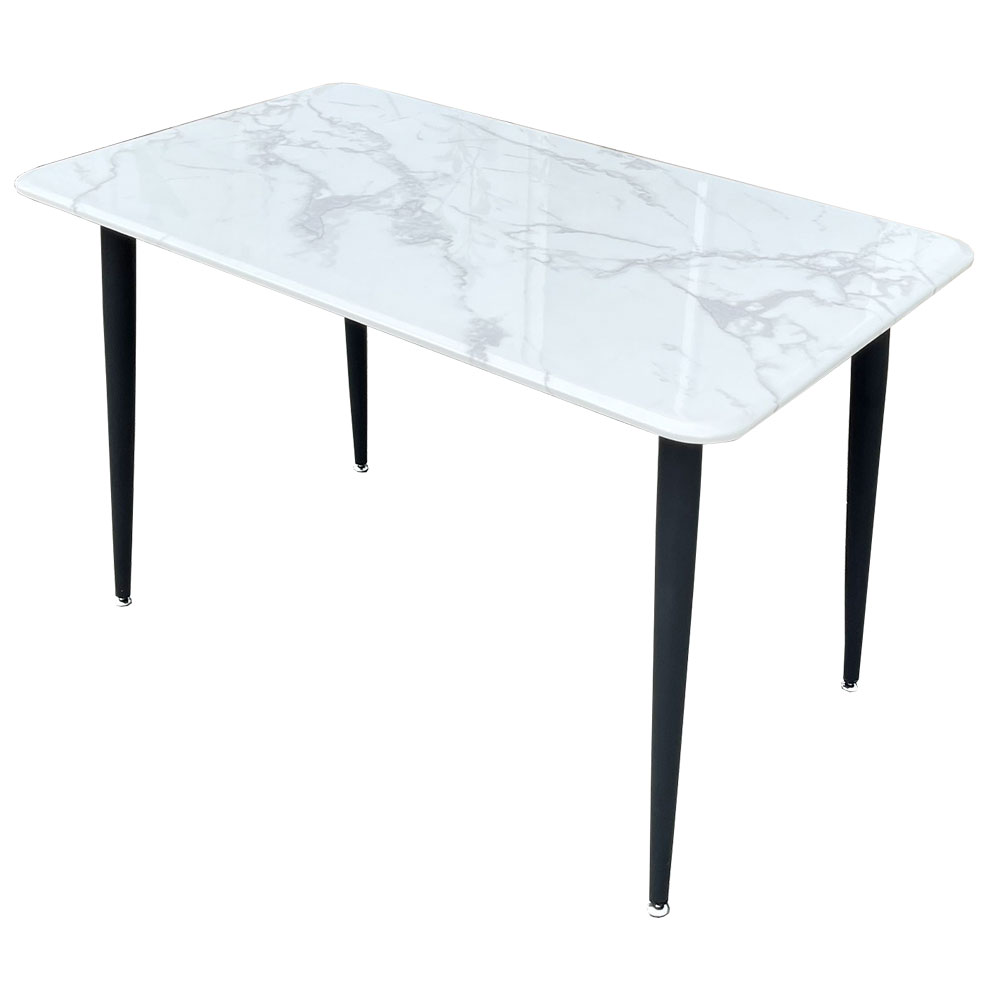 Bàn ăn chữ nhật 120x70cm chân sắt mặt đá vân mây Bàn ăn chữ nhật 120x70cm chân sắt mặt đá vân mây - hình 1