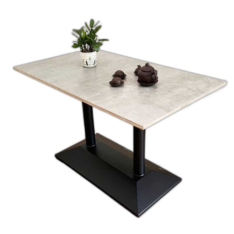 Bàn ăn chữ nhật 120x70cm gỗ Plywood chân sắt đôi BA68146
