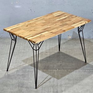 Bàn ăn chữ nhật 120x70cm gỗ tràm chân Hairpin - hình 3