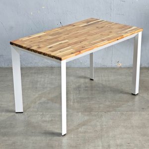 Bàn ăn chữ nhật 120x70cm gỗ tràm chân sắt tam giác - hình 3