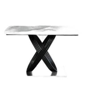 Bàn ăn chữ nhật 120x70cm mặt đá chân sắt nghệ thuật