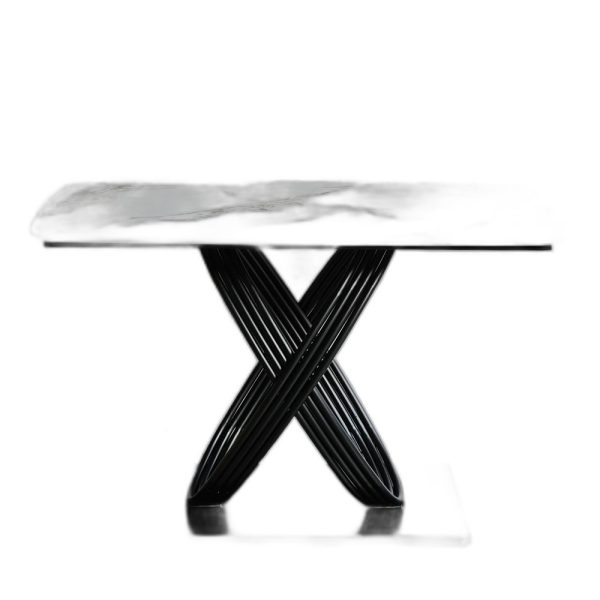 Bàn ăn chữ nhật 120x70cm mặt đá chân sắt nghệ thuật