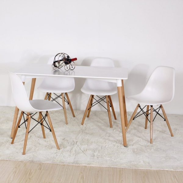 Bàn ăn chữ nhật 120x80cm chân gỗ sồi - hình 1