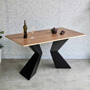 Bàn ăn chữ nhật 140 160x80 gỗ Plywood chân sắt - hình 1
