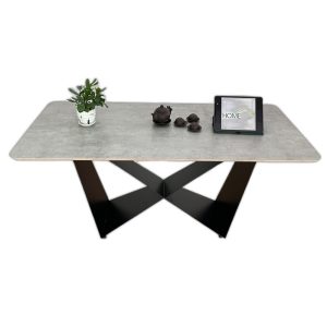 Bàn ăn chữ nhật 140 160x80cm gỗ Plywood chân sắt