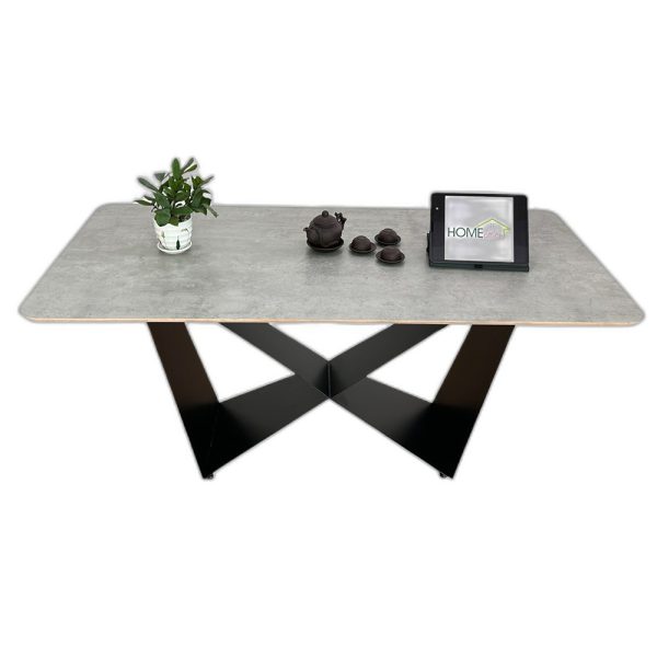 Bàn ăn chữ nhật 140 160x80cm gỗ Plywood chân sắt
