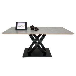 Bàn ăn chữ nhật 140 160x80cm gỗ Plywood chân sắt - hình 1