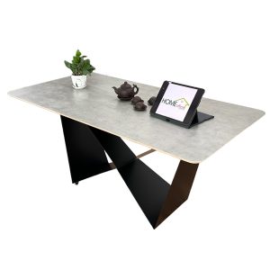 Bàn ăn chữ nhật 140 160x80cm gỗ Plywood chân sắt - hình 1