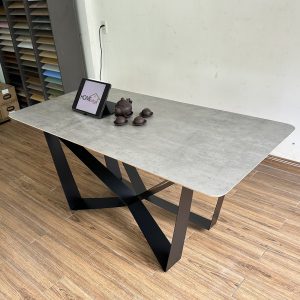 Bàn ăn chữ nhật 140 160x80cm gỗ Plywood chân sắt - hình 4