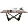 Bàn ăn chữ nhật 140 160x80cm gỗ tràm chân sắt