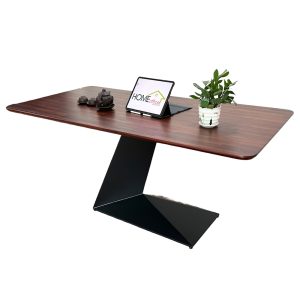 Bàn ăn chữ nhật 140 160x80cm gỗ tràm chân sắt - hình 1