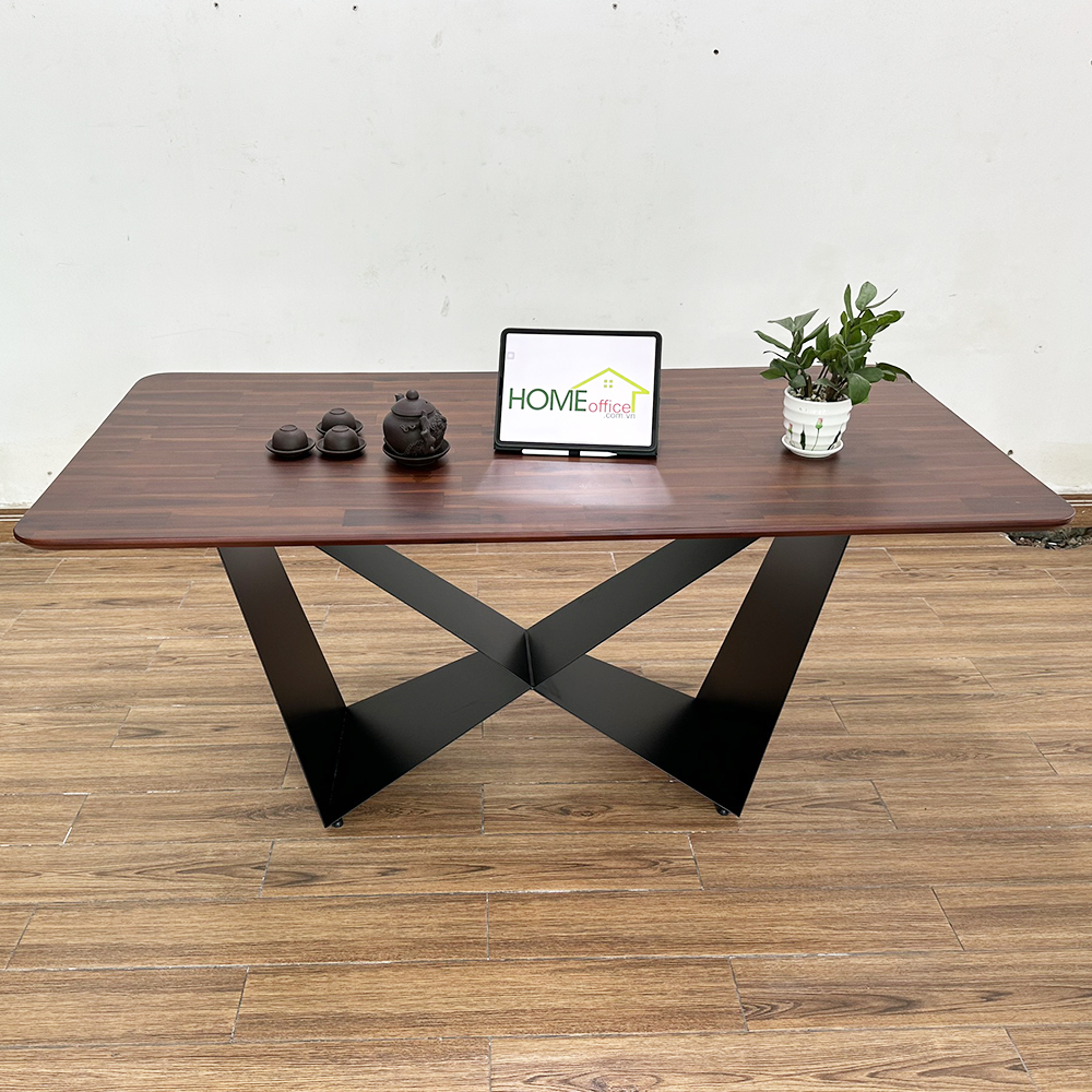 Bàn ăn chữ nhật 140 160x80cm gỗ tràm chân sắt Bàn ăn chữ nhật 140 160x80cm gỗ tràm chân sắt - hình 1