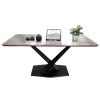 Bàn ăn chữ nhật 140 160x80cm gỗ tràm chân sắt chữ X