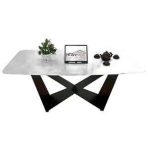 Bàn ăn chữ nhật 140 160x80cm mặt đá chân sắt