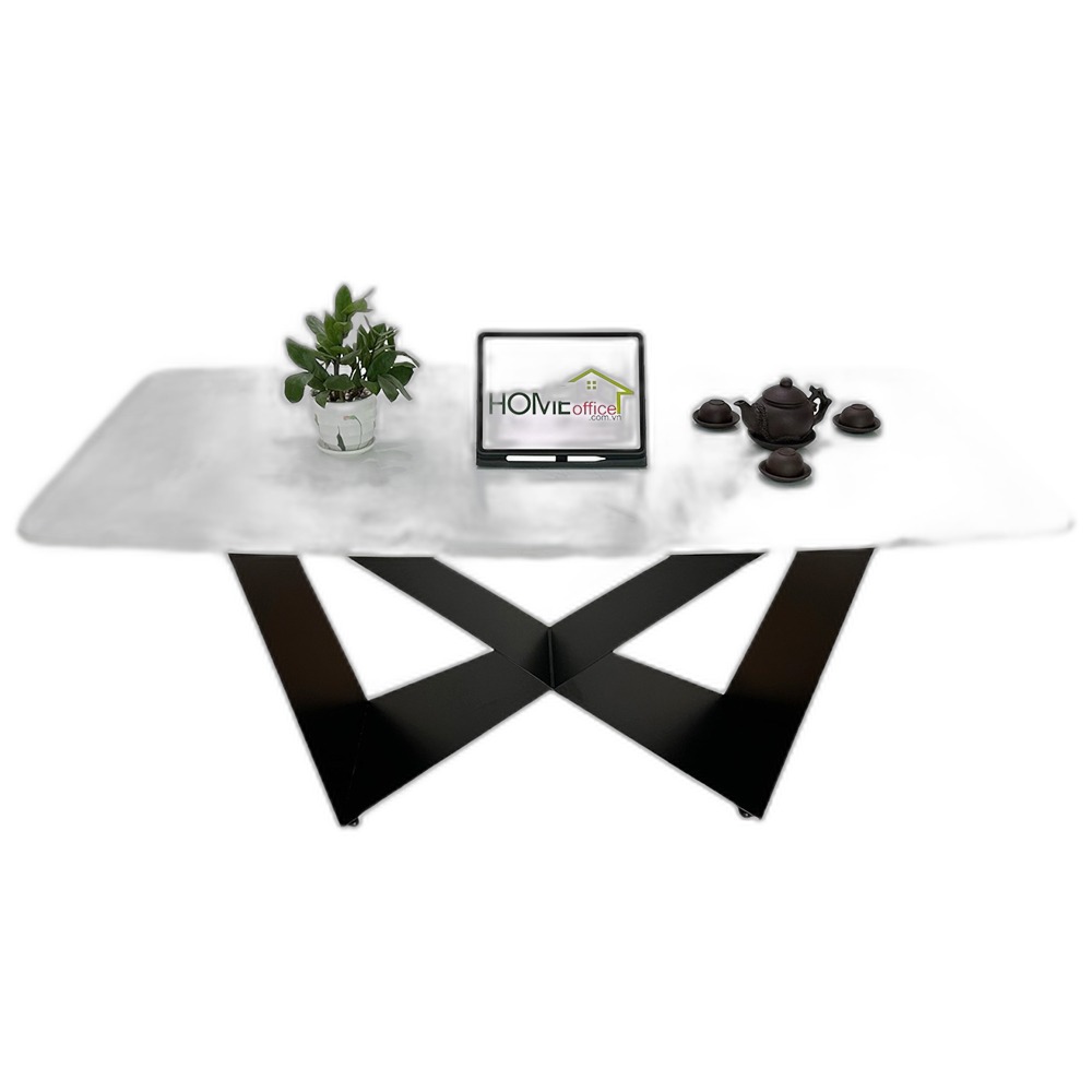 Bàn ăn chữ nhật 140 160x80cm mặt đá chân sắt Bàn ăn chữ nhật 140 160x80cm mặt đá chân sắt