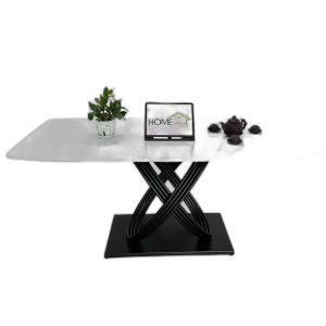 Bàn ăn chữ nhật 140 160x80cm mặt đá chân sắt