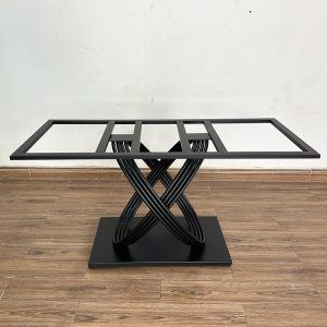 Bàn ăn chữ nhật 140 160x80cm mặt đá chân sắt - hình 1