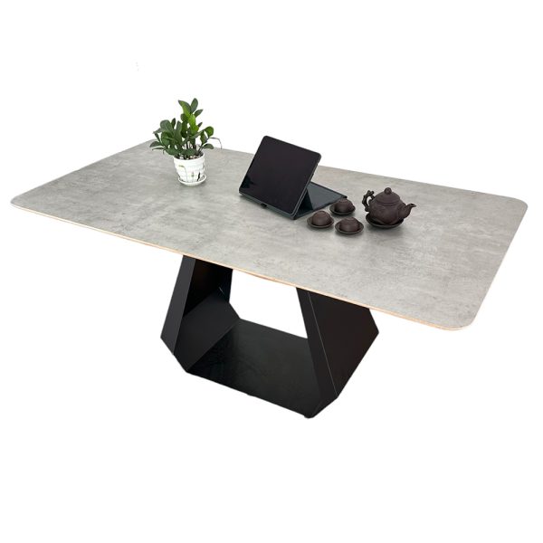 Bàn ăn chữ nhật 140 160x80cm mặt gỗ Plywood chân sắt - hình 1