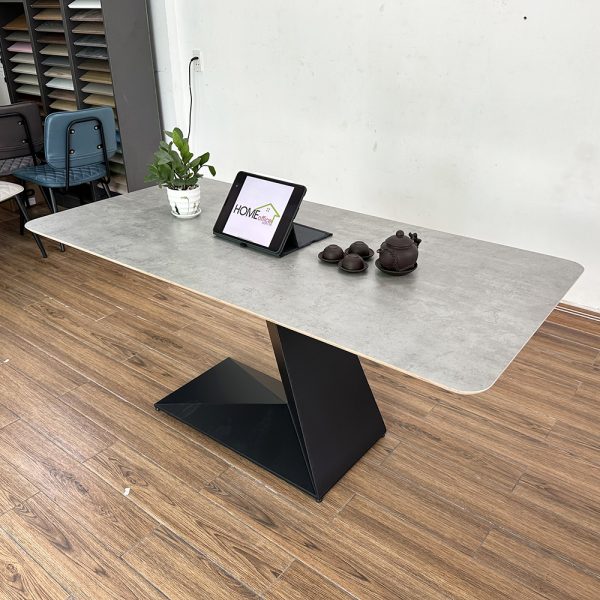 Bàn ăn chữ nhật 140 160x80cm mặt gỗ Plywood chân sắt - hình 5