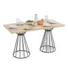 Bàn ăn chữ nhật 140x70cm gỗ cao su chân sắt BA68192