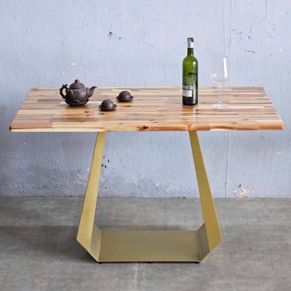 Bàn ăn chữ nhật 140x70cm gỗ tràm chân sắt - hình 5