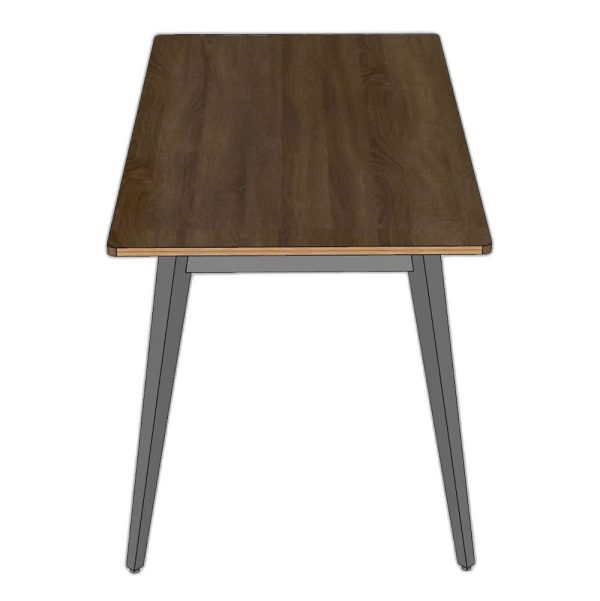 Bàn ăn chữ nhật 140x75cm gỗ plywood chân sắt hệ Tứ Giác Côn