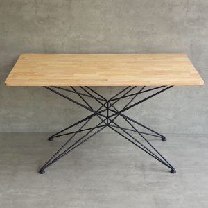 Bàn ăn chữ nhật 140x80cm gỗ cao su chân sắt - hình 1
