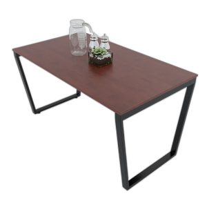 Bàn ăn chữ nhật 140x80cm gỗ cao su chân sắt Trapez