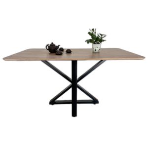 Bàn ăn chữ nhật 140x80cm gỗ Plywood chân sắt