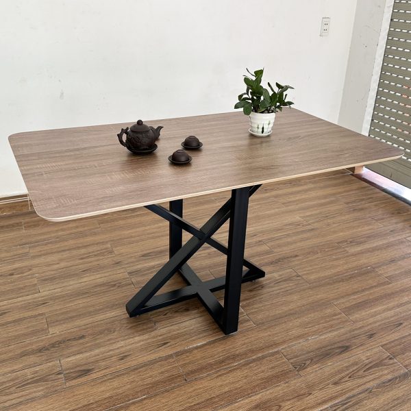 Bàn ăn chữ nhật 140x80cm gỗ Plywood chân sắt - hình 5