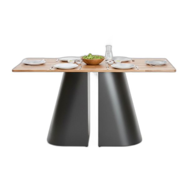 Bàn ăn chữ nhật 140x80cm gỗ tràm chân sắt