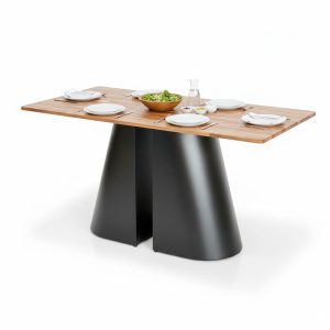 Bàn ăn chữ nhật 140x80cm gỗ tràm chân sắt - hình 1