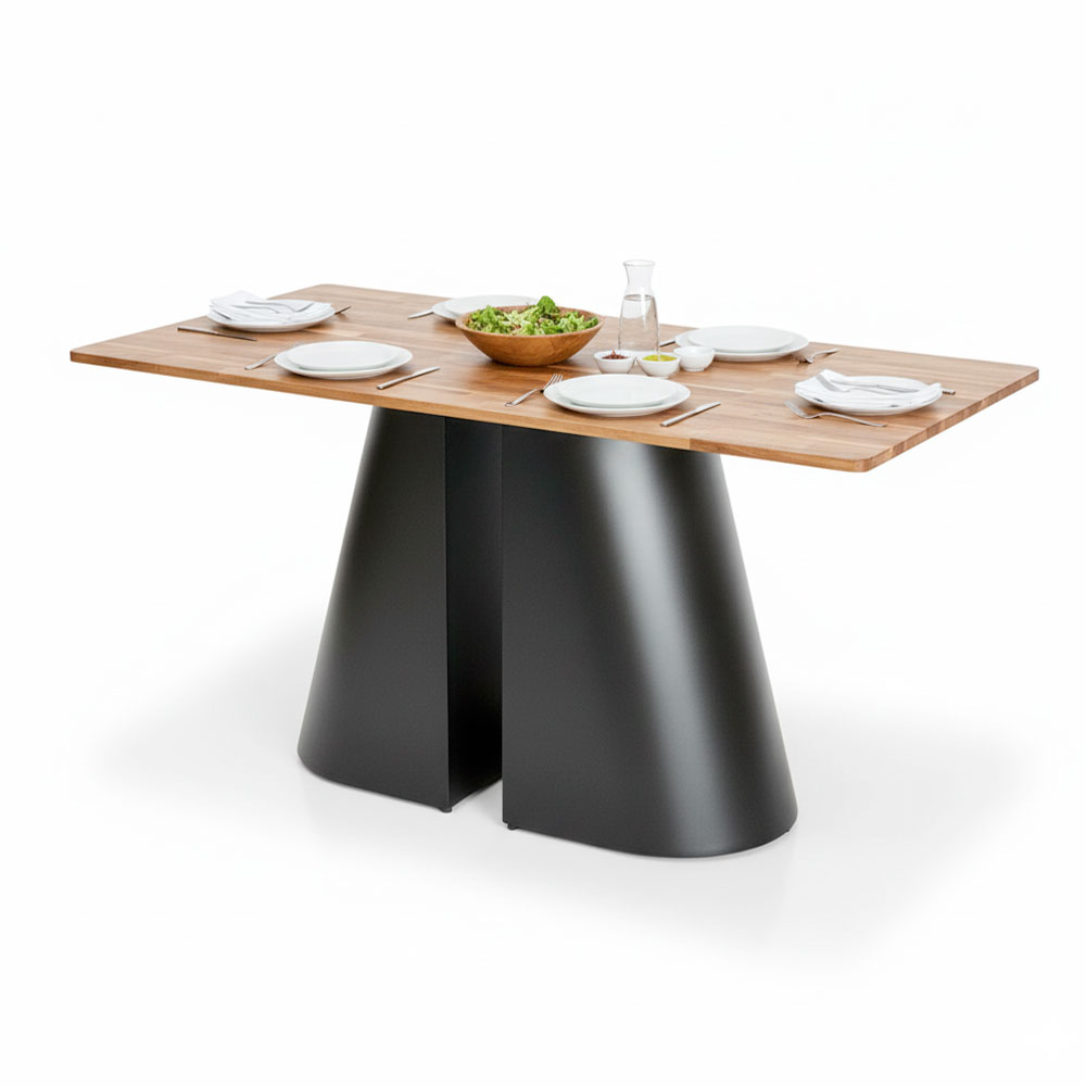 Bàn ăn chữ nhật 140x80cm gỗ tràm chân sắt Bàn ăn chữ nhật 140x80cm gỗ tràm chân sắt - hình 1