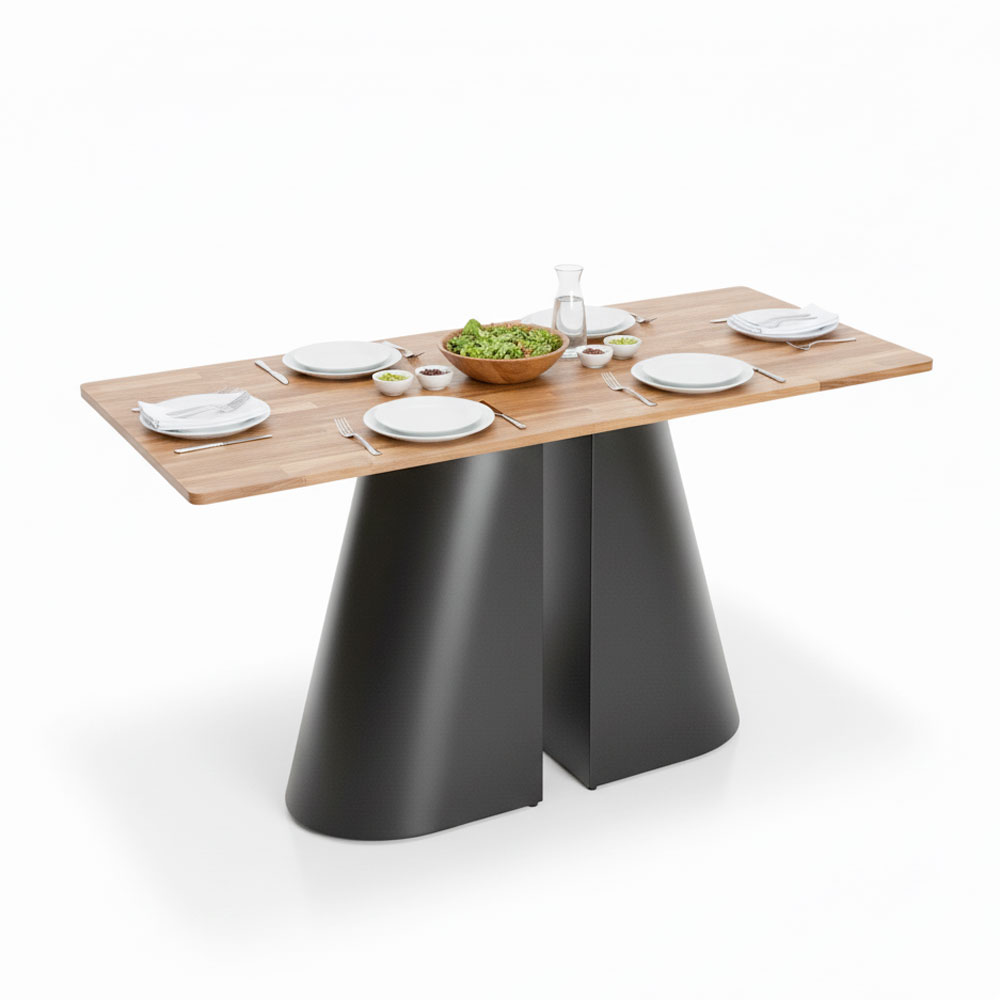 Bàn ăn chữ nhật 140x80cm gỗ tràm chân sắt Bàn ăn chữ nhật 140x80cm gỗ tràm chân sắt - hình 3