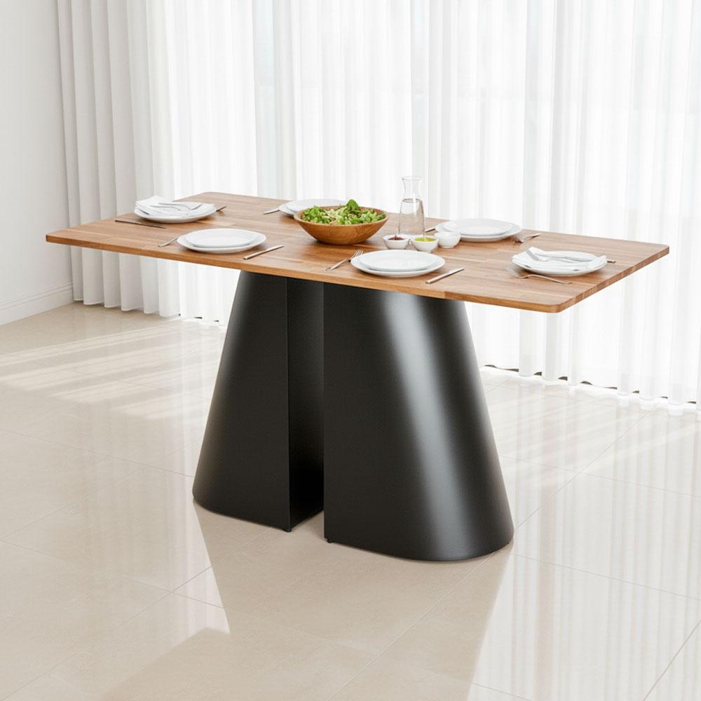 Bàn ăn chữ nhật 140x80cm gỗ tràm chân sắt Bàn ăn chữ nhật 140x80cm gỗ tràm chân sắt - hình 4